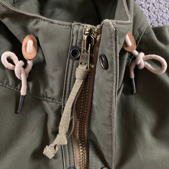 Abercrombie & Fitch Jacket Men's XL Cotton Green Military Utility Hooded Field - Picture 4 of 13